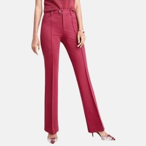 Anthropologie Pants Women Size 4 Red The Essential Flare Ponte Knit Trouser